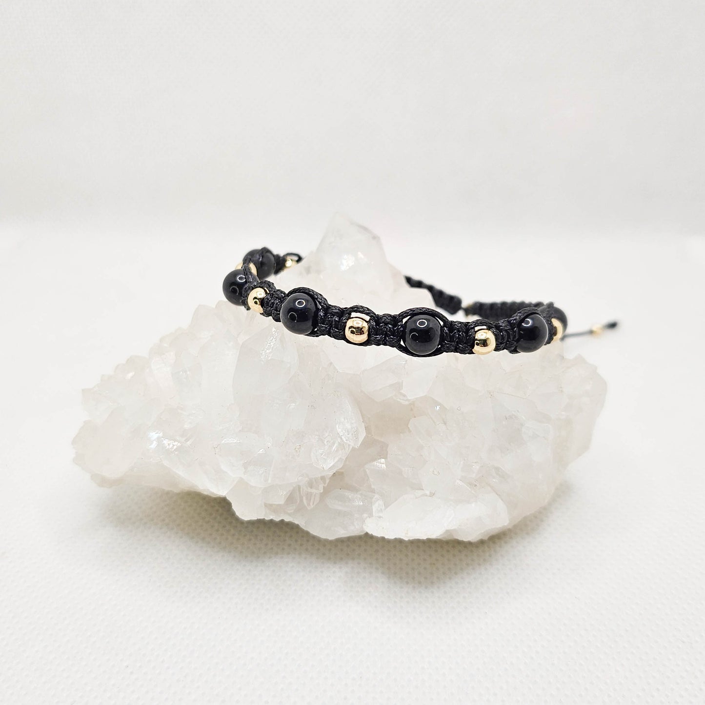 黑碧壐 Black Tourmaline(圓珠編織手繩)