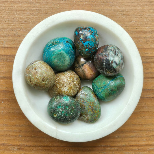 [隨機出貨] 鳳凰石/矽孔雀石 Chrysocolla（滾石）